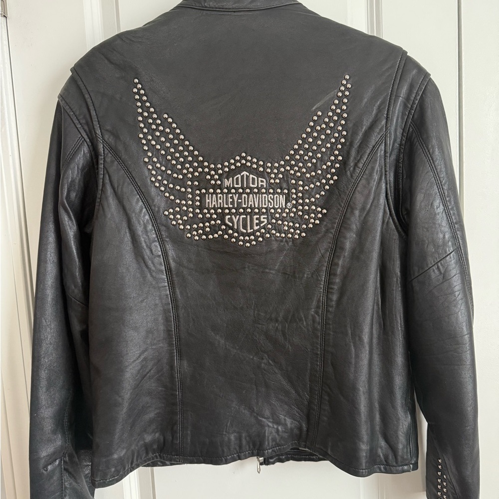 Vintage Harley-Davidson Studded Black Leather Jacket